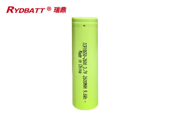 ผลิตภัณฑ์กลางแจ้ง 2600mAh 3.7V 9.6Wh Li Ion 18650 Battery Pack